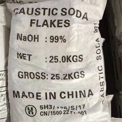 98.5% Min Sodium Hydroxide NaOH Caustic Soda Flakes สำหรับการผลิตสบู่